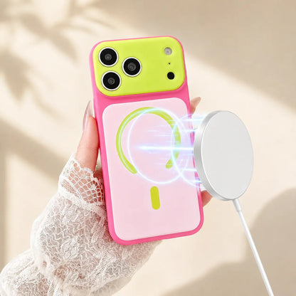 🌞🌈GRANDE PROMO D'ÉTÉ 15,99 € !!💥Plus de 50 000 exemplaires vendus!📱Coque iPhone tendance en promotion | Coque MagSafe à blocs de couleurs dopamine – Étui rigide en PC mat ultra-fin pour iPhone