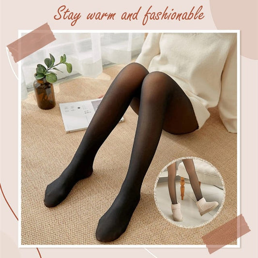 Collants d'hiver chauds et semi-transparents en peluche