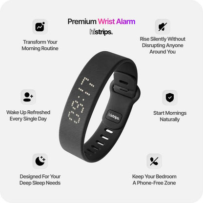 ⌚ Réveil vibrant silencieux SUEEAN® - Dispositif de réveil à porter au poignet pour les gros dormeurs, évite de déranger votre partenaire, 2 niveaux d'intensité, jusqu'à 10 alarmes, batterie rechargeable de plus de 40 jours