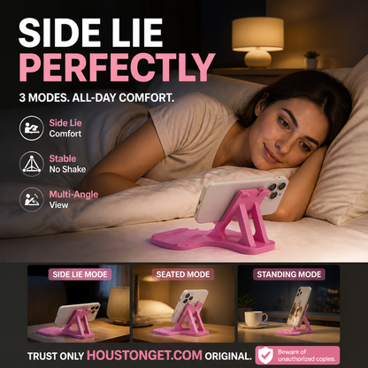 📱50 % DE RÉDUCTION MAINTENANT ! Support de téléphone multi-angles compatible avec une utilisation latérale – Support de bureau réglable à 3 positions, maintien stable et mains libres pour une utilisation au lit, sur le canapé et au bureau