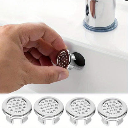 Bouchon de vidange pour lavabo, lot de 4, rond, anneau de remplacement pour trop‑plein, accessoire pour salle de bain et cuisine
