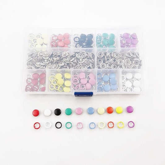 (🎁Vente chaude du Nouvel An 2024🎁) Boutons-pression en métal avec pince de fixation, kit d'outils de presse (10 couleurs, 9,5 mm)