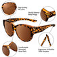 💎🕶️💜 PROMO -50% ! Lunettes de Soleil Oversize Œil de Chat 2026 – Polarées UV400, Portables sur Lunettes de Vue (Multicouleurs)