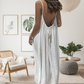 Robe longue décontractée à bretelles spaghetti et dos nu pour femme
