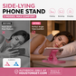 📱50 % DE RÉDUCTION MAINTENANT ! Support de téléphone multi-angles compatible avec une utilisation latérale – Support de bureau réglable à 3 positions, maintien stable et mains libres pour une utilisation au lit, sur le canapé et au bureau