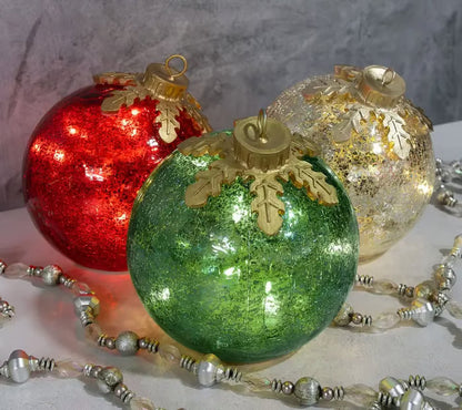 💥DERNIER JOUR DE PROMOTION – 49 % DE RÉDUCTION ⏰ PLUS DE 50 000 VENTES ! 🎅 Décorations de Noël en verre pour table 【Lot de 3】 🔔🎁✨