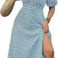 Robe Longue Grande Taille Bohème à Imprimé Fleuri et Fente
