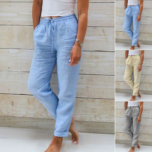 💎 58% DE RÉDUCTION ! 💎 Pantalon Décontracté à Jambe Droite – Coton & Lin Respirant, Taille Élastiquée & 6 Couleurs Disponibles 🌿👖
