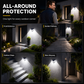 💡 Lampe murale solaire à détecteur de mouvement 100 LED – Éclairage extérieur lumineux