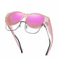 💎🕶️💜 PROMO -50% ! Lunettes de Soleil Oversize Œil de Chat 2026 – Polarées UV400, Portables sur Lunettes de Vue (Multicouleurs)