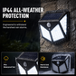 💡 Lampe murale solaire à détecteur de mouvement 100 LED – Éclairage extérieur lumineux
