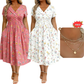 🌺👗Robe femme à col en V, motif floral et taille torsadée