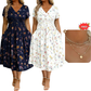 🌺👗Robe femme à col en V, motif floral et taille torsadée