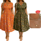 🌺👗Robe femme à col en V, motif floral et taille torsadée