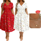 🌺👗Robe femme à col en V, motif floral et taille torsadée