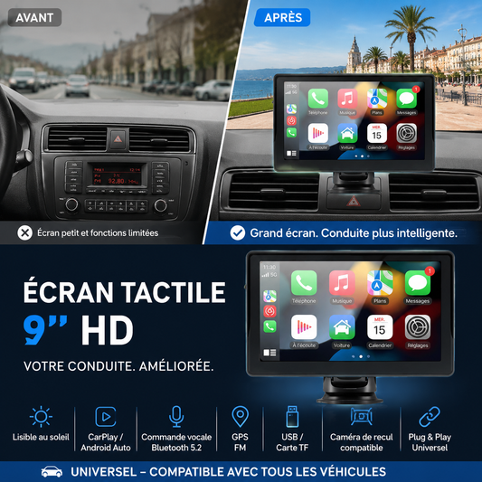 CarPlay AutoPlay Multimédia 9 pouces