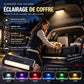 🔆 Éclairage LED solaire de coffre pour voiture – Capteur automatique, sans fil, 6 couleurs, pour SUV et véhicules