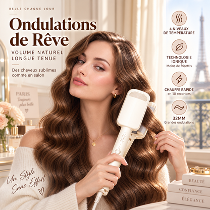 🔥 50% DE RÉDUCTION ! ✨ Fer à Boucler Ondulant 32 mm Céramique Ionique