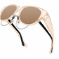 💎🕶️💜 PROMO -50% ! Lunettes de Soleil Oversize Œil de Chat 2026 – Polarées UV400, Portables sur Lunettes de Vue (Multicouleurs)