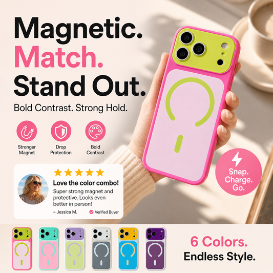 Coque de téléphone magnétique bicolore