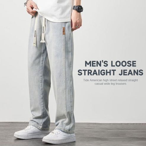 Jeans droits amples pour hommes