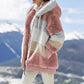 ❄️Offres du début de l'hiver 61%❄️Veste d'hiver en peluche pour femmes avec capuche et poches, en coloris contrastés.