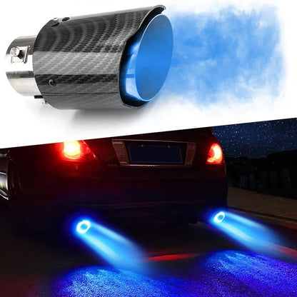 Tuyau d'échappement lumineux LED en fibre de carbone pour tuning automobile (résistant aux hautes températures)