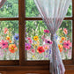 📢📢50 % de réduction !! ⏰Autocollant de fenêtre de bouquet floral coloré🖼️ (coupable à la taille librement)