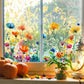 📢📢50 % de réduction !! ⏰Autocollant de fenêtre de bouquet floral coloré🖼️ (coupable à la taille librement)