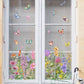 📢📢50 % de réduction !! ⏰Autocollant de fenêtre de bouquet floral coloré🖼️ (coupable à la taille librement)