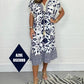 ✨Robe décontractée imprimée avec col en V et manches courtes à franges