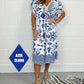 ✨Robe décontractée imprimée avec col en V et manches courtes à franges
