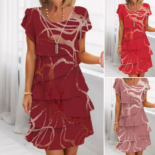 📢📢60 % DE RÉDUCTION !!⏰Robe élégante à volants pour femmes