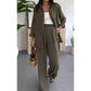Ensemble Femme 2 Pièces Uni : Chemise Ample et Pantalon Large Décontracté