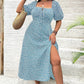 Robe Longue Grande Taille Bohème à Imprimé Fleuri et Fente