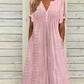 Robe Élégante Femme avec Décolleté en V et Découpes