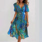 🔥Soldes exceptionnels 50 % de réduction💝✨Robe midi à manches courtes Special Blue