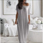 📢⏰🌿 PROMO FLASH 50% ! Robe Longue Femme Ample & Décontractée – Tissu Léger Respirant, Poches Latérales, Coupe Universelle, Parfaite pour l'Été & le Quotidien 👗