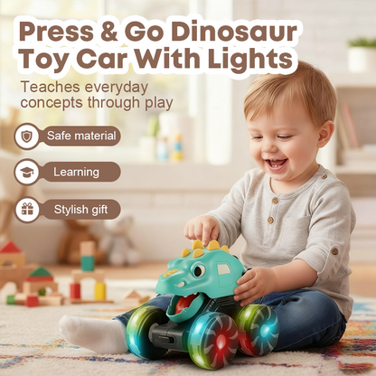 🦖 Black Friday : 60 % de réduction ! Voiture dinosaure « Appuie et Pars » – Lumières LED, 3 modèles & jouet robuste pour enfants 🚙✨