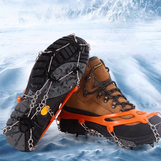 Domptez Tous les Terrains ! ⛰️ Équipez vos chaussures de nos crampons haute performance. Adhérence totale sur glace, neige et sentiers boueux. L'aventure vous attend ! 🔥