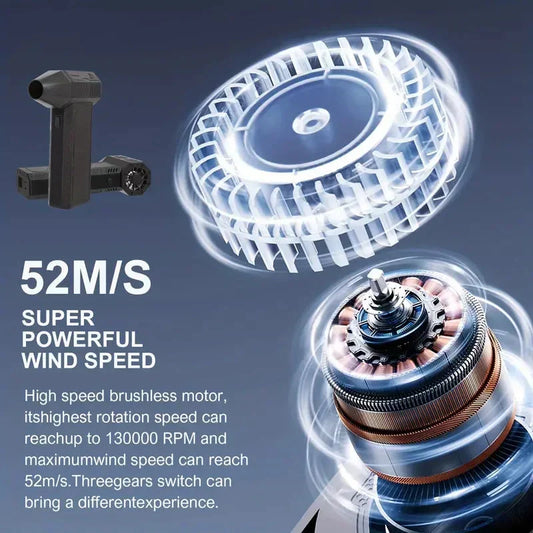 Ventilateur turbo portable et puissant, capable de souffler la neige et de produire du charbon, usage extérieur polyvalent