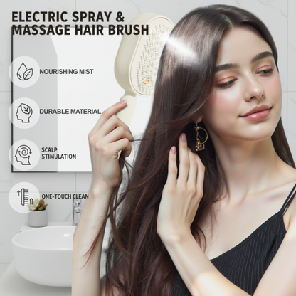 💆‍♀️🎉 PROMO FLASH 50% ! Brosse Électrique pour Cheveux avec Spray & Massage – Démêlage Doux, Soin du Cuir Chevelu, Poils Rétractables, 3 Couleurs, Pour Tous Types de Cheveux ✨