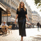 📢📢57% de réduction !! ⏰ ✨ Offre spéciale Nouvel An 2026 — Ensemble deux pièces pour femmes : haut tricoté & jupe à paillettes 💕👗