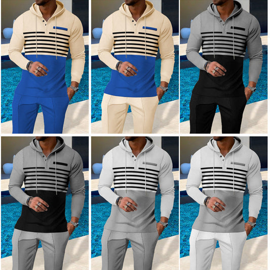 🔈🔈 60 % DE RÉDUCTION !! 🔥👕 Ensemble de survêtement à capuche color-block pour homme 👖
