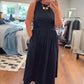 📢📢50 % de réduction !! ⏰Robe longue élégante à col rond pour femme 👗