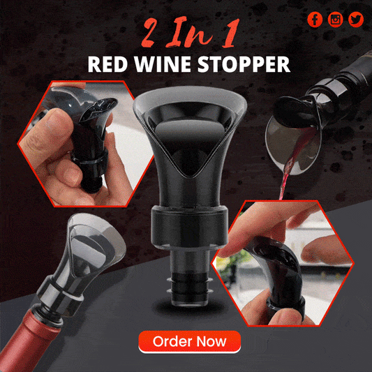 🍷 Aérateur de Vin 2-en-1 avec Bouchon de Conservation – Verseur Rapide Anti-Goutte pour Sublimer les Arômes du Vin