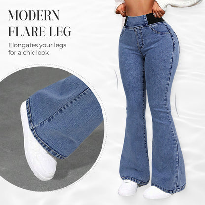 💎 58% DE RÉDUCTION ! 💎 Jean Évasé Taille Haute pour Femme – Denim Stretch, Silhouette Allongée & Confort Absolu 👖💙