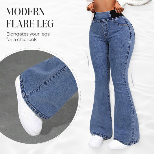 💎 58% DE RÉDUCTION ! 💎 Jean Évasé Taille Haute pour Femme – Denim Stretch, Silhouette Allongée & Confort Absolu 👖💙