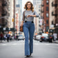 💎 58% DE RÉDUCTION ! 💎 Jean Évasé Taille Haute pour Femme – Denim Stretch, Silhouette Allongée & Confort Absolu 👖💙
