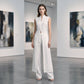 Ensemble 2 pièces haut et pantalon fendus asymétriques